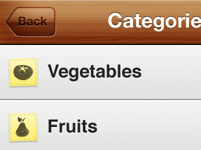 Categories design iphone ui