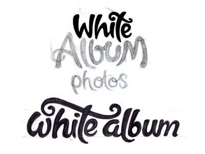 White Album2 design handwritten logo photo photographer script sketch