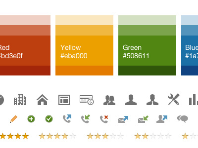 Pattern Library color palette color shades icons pattern library rating stars