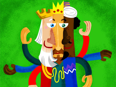 Reis Mags de l'Orient christmas holiday illustration kings nadal