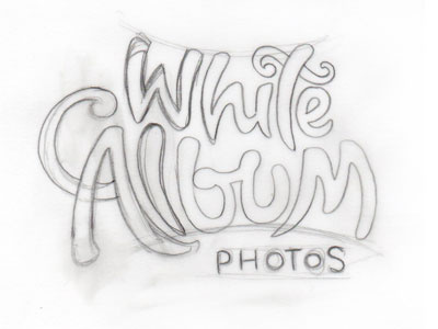 White Album3 design handwritten logo photo photographer script sketch