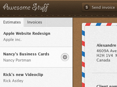 Ssshhhhhhh 2 app button cardboard feature interface invoice paper signup texture tour ui web