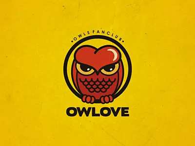 Owlove 13mu fanclub heart illustration logo love owl owls