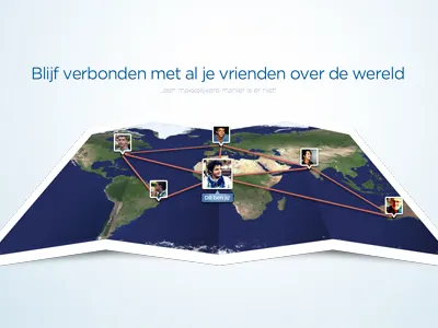 Designing splash page for a messaging app blue design earth map messaging site splash page