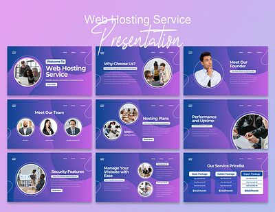 Web Hosting Service Presentation Design 3d animation branding creative design design facebook post graphic design hosting instagram post logo presentation design product design slide design social media post design template ui uiux design web design web hosting service website design