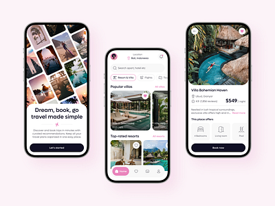 Travel app aesthetic app booking branding design travel ui ux