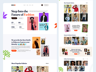 Hexo - Fashion Shop Landing Page Design apartement app architecture branding design e commerce ecommerce graphic design illustration landing [age logo ui web design webdesign website website design