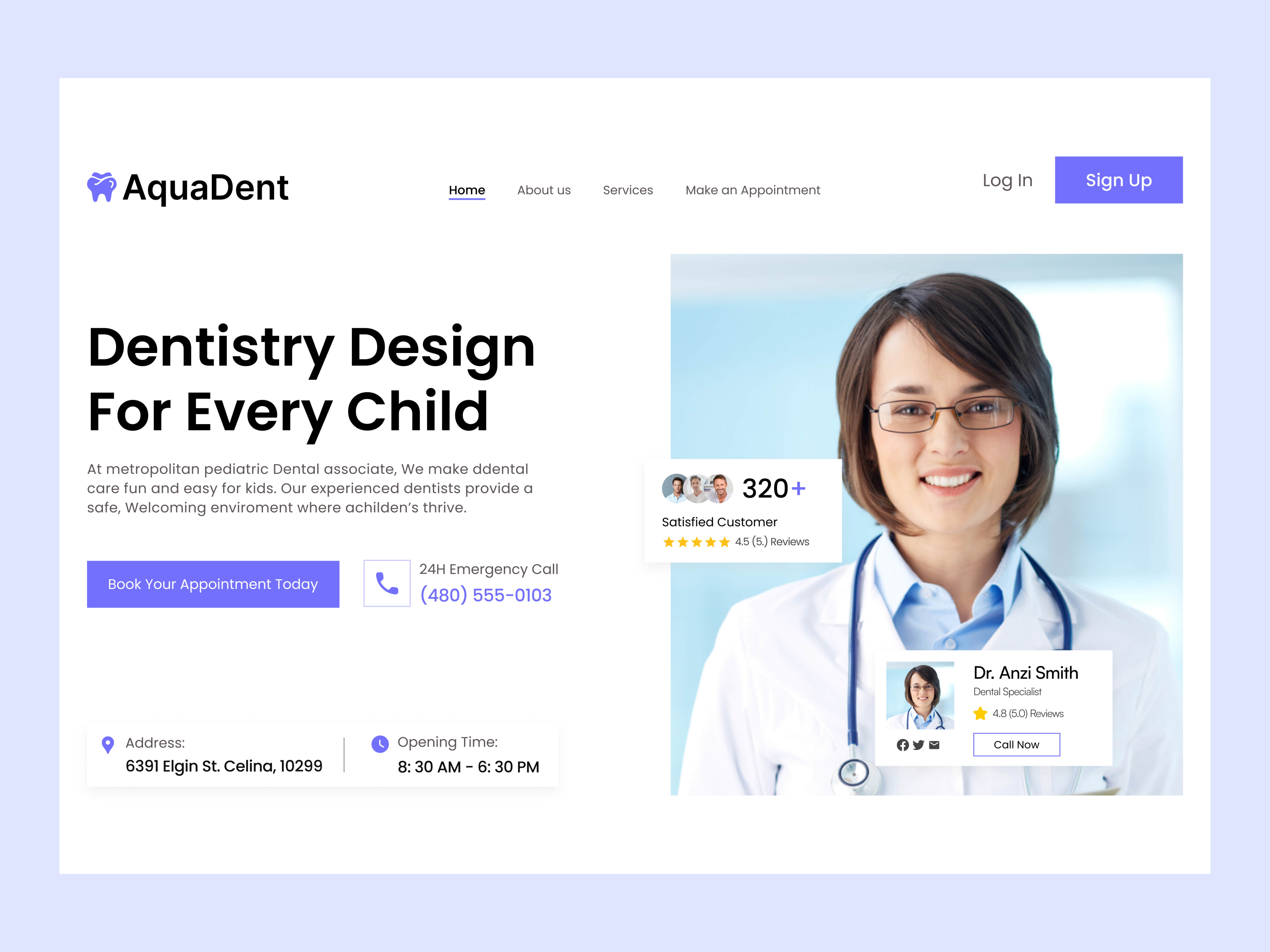 Example of Dental Care Website Design