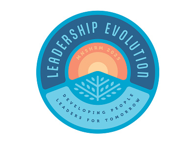 Leadership Evolution badge brand dawn design growth illustration logo sunrise vector