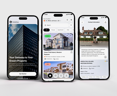 Real Estate Mobile App app design design figma design home finder house buy house rent interface mobile app design mobile application mobileapp mortgage product design property finder real estate real estate app ui ui design uiux uiux design ux