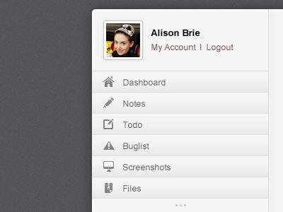 Sidebar navigation community gray icons iconsweets navigation noise pattern sidebar