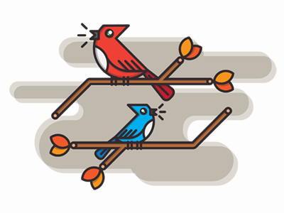 Fall Fowl birds fall illustration leaves tree