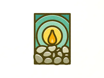 Pebble Candles candle illustration logo pabble