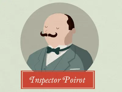 Poirot andrew lyons illustration moustache poirot