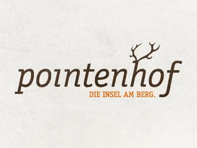 Pointenhof Logo deer hotel logo mountains