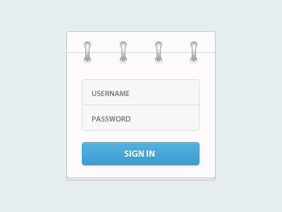 Sign in - rebound blue box button login ui white