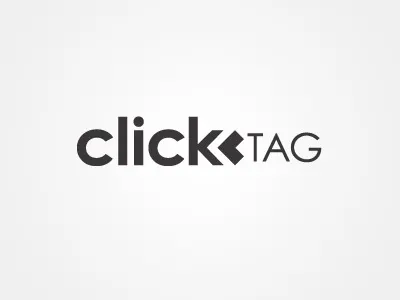 ClickTag Re-branding (B&W) advertising agency century gothic chevron clicktag digital logo