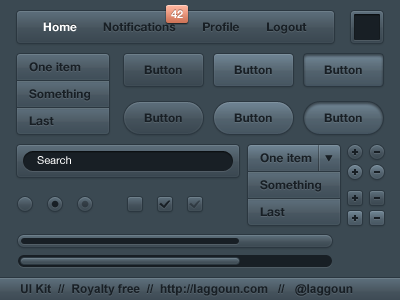 Aluminoi: Ui Kit (free psd) blue buttons free kit psd ui
