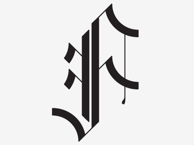 Vintage Inspired F drop cap f lettering vintage