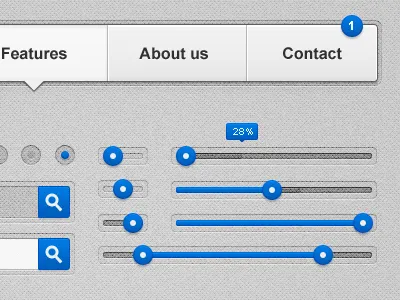 SoftRichBlue_UI bar blue button cream gui interface loaders loading menu notification radiobutton rich search sliders soft ui user white
