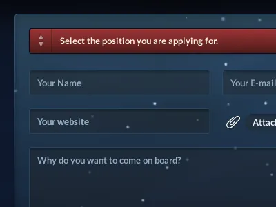 Space form attach blue dropdown form input red space star transparent