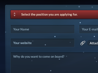 Space form attach blue dropdown form input red space star transparent