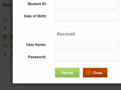 Proctor Modal edu form modal signup