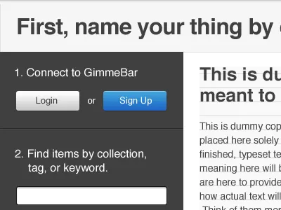Thingdogger bootstrap gimmebar helvetica