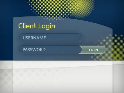 Client Login fields form glow halftone login subtle transparency ui web