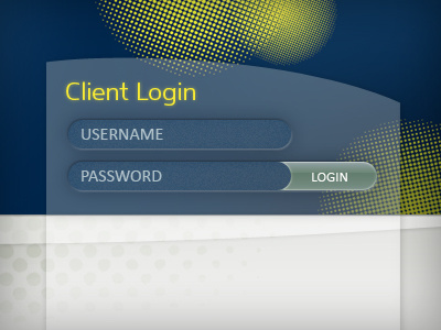 Client Login fields form glow halftone login subtle transparency ui web