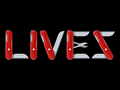 Lives custom font graphic knife live sharp swiss tshirt