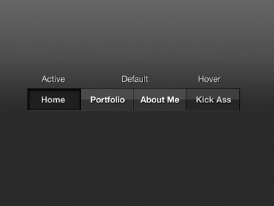 Dark UI Elements Nav active black dark grey hover static ui