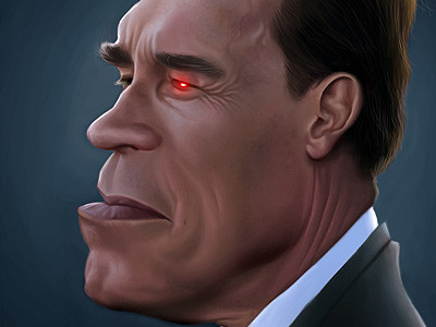 Arnold Schwarzenegger by Alex Gallego caricature caricatures cartoon character humour illustration