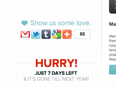 Show us love. Social setup button deals menu social ui web