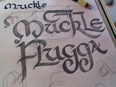 GPalmer Muckle Flugga calligraphy lettering pencil scottish uncial