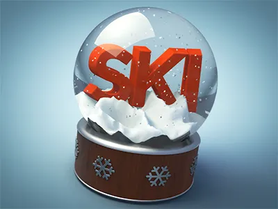 Ski Snow Globe holiday self promo ski snow snow globe