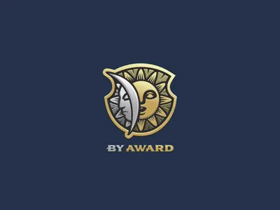 Logo BY AWARD award illustration internet logo mascot moon premium sun