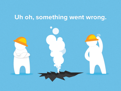 Opower Social error page error illustration vector