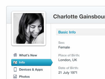 Charlotte avatar charlotte navigation profile ui