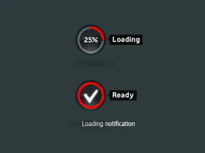 Loading notification grey loader loading notification red