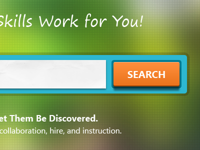 Search Bar Concept blue button concept green landing page layout orange paper search web design webdesign website