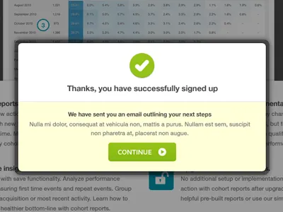 Signed up modal kissmetrics modal overlay