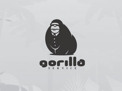 Gorilla animal black fun gorilla logo monkey service simple