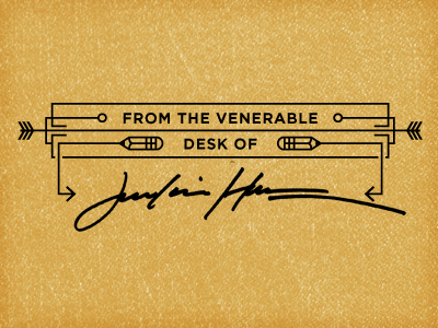 Desk of lettering signature stamp typography