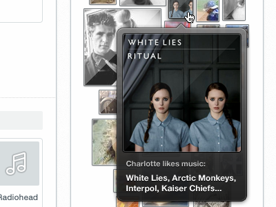 Charlotte likes music cloud hover popup tags thumb ui