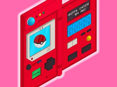 Pokedex Isometric Illustration adobe illustrator illustration isometric pokemon vector