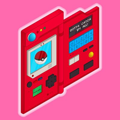 Pokedex Isometric Illustration adobe illustrator illustration isometric pokemon vector