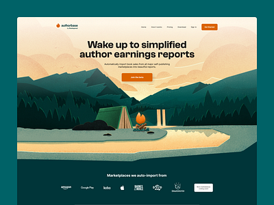 Authorbase – New desktop app! app authors dashboard design illustration landing page readers ui website