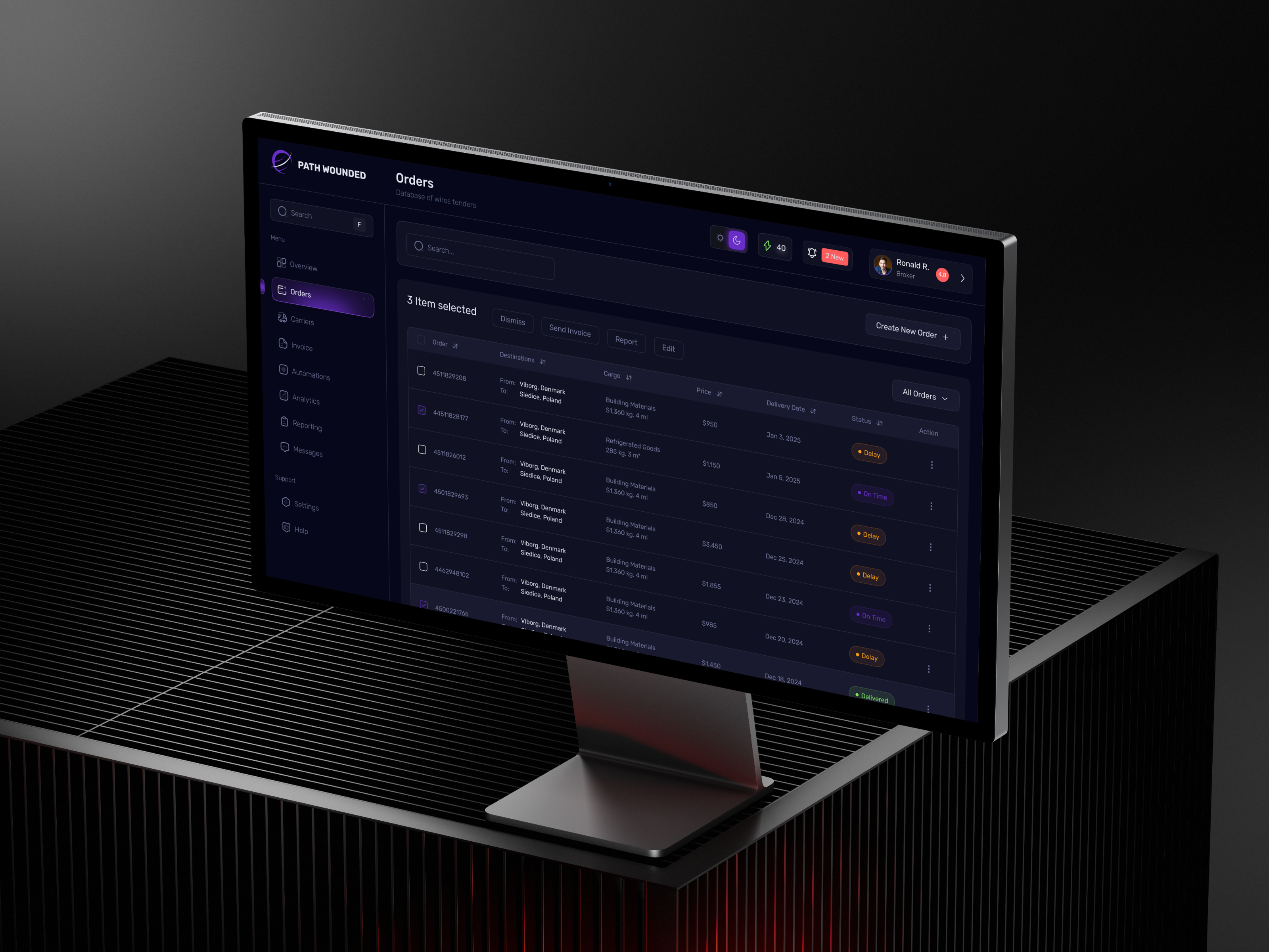 Logistics Saas Dashboard | Transportation | Shipment | Tracking courier dashboard logistics logistics company logistics dashboard logistics management logistics platform logistics saas dashboard logistics service monitoring orders saas shasanko das shipment shipping shipping dashboard transport transportation truck trucking