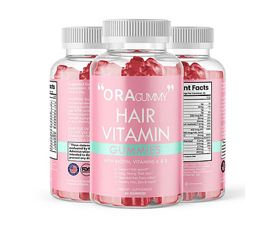 Women's Hair Multivitamin Gummies biotin food supplement gummies hair health label mineral multi vitamin packaging vitamin